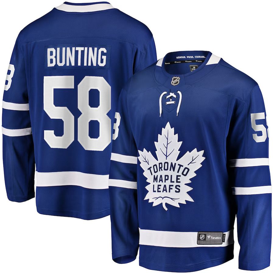 Men Toronto Maple Leafs #58 Michael Bunting Fanatics Branded Blue Home Breakaway Player NHL Jersey